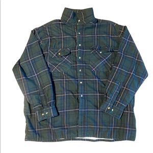 David Taylor Essential Green Blue Striped Plaid Buttoned Up